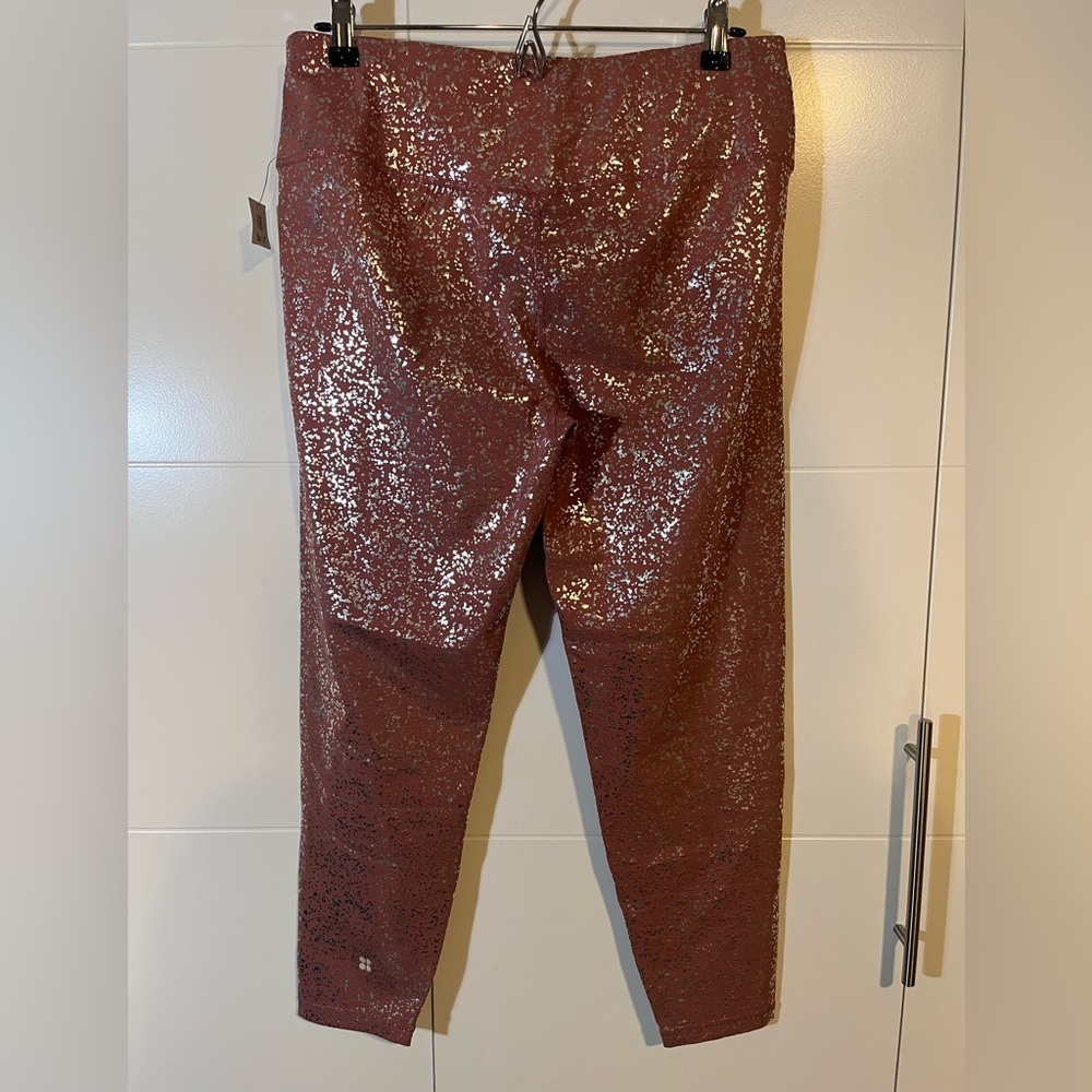 NWT Sweaty Betty Disco Metallic Leggings with 7/8 Length Size XL - Picture 4 of 12